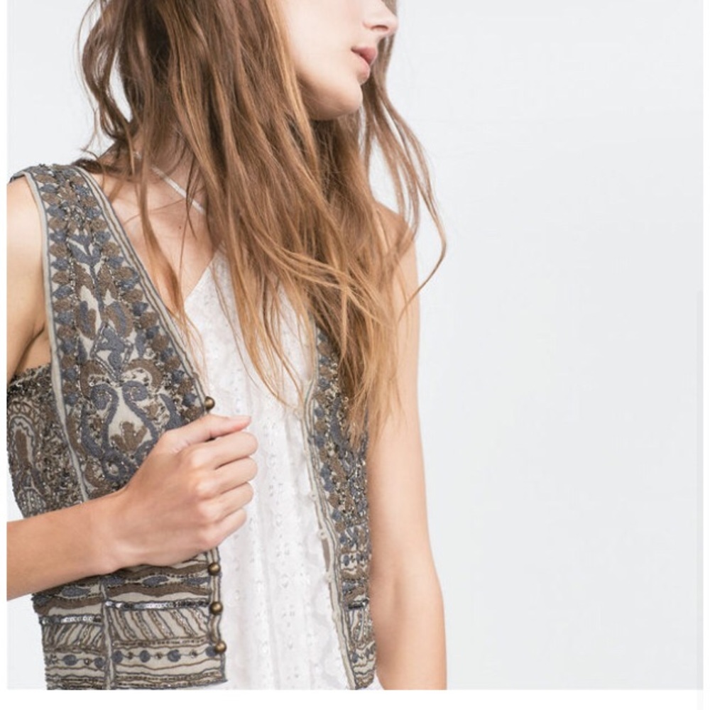 Zara limited edition embroidered vest